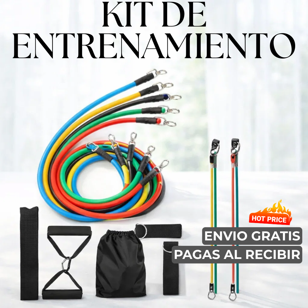 🏋️ KIT DE ENTRENAMIENTO 11 PIEZAS – GIMNASIO COMPLETO EN CASA (50KG) + ENVÍO GRATIS 🚚