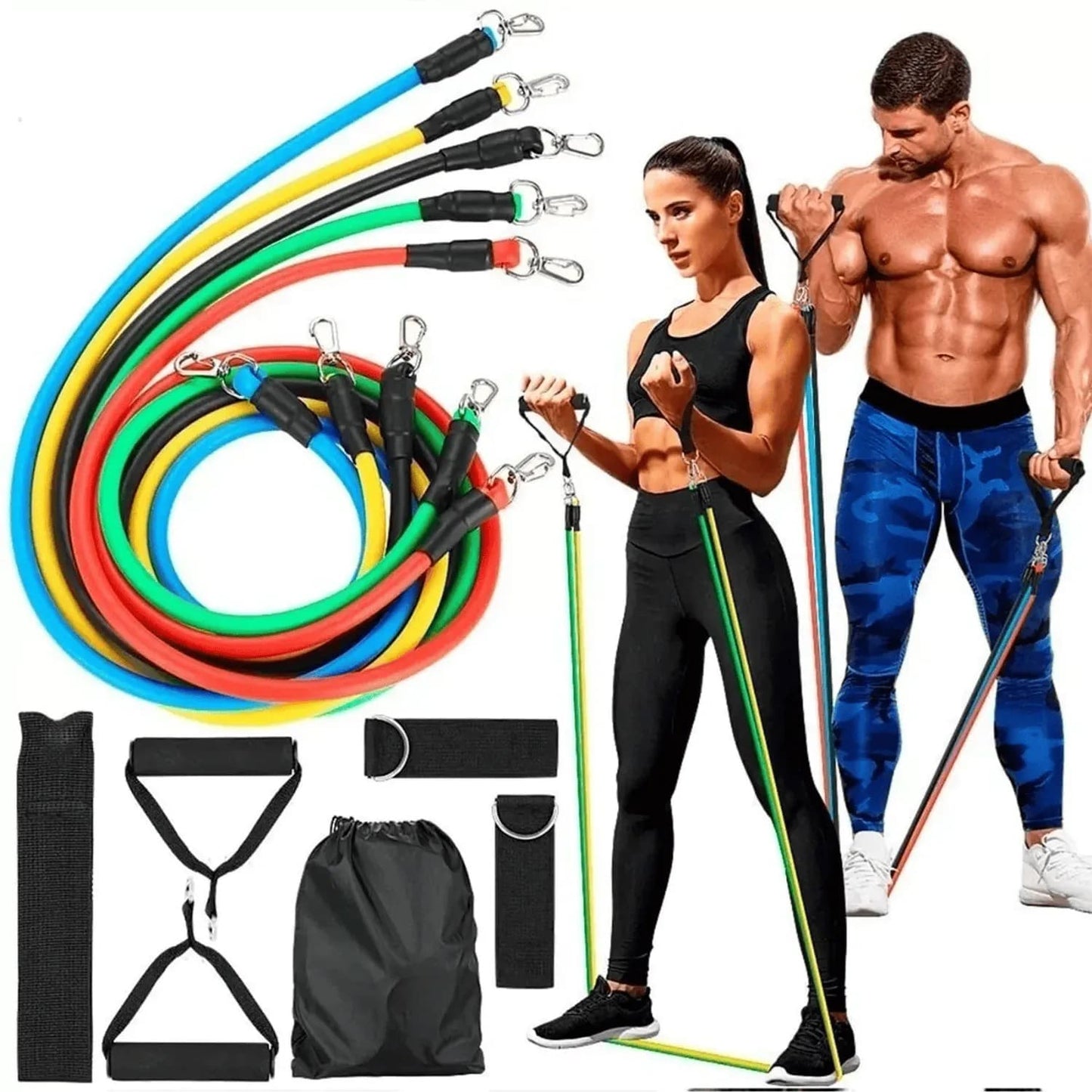 🏋️ KIT DE ENTRENAMIENTO 11 PIEZAS – GIMNASIO COMPLETO EN CASA (50KG) + ENVÍO GRATIS 🚚