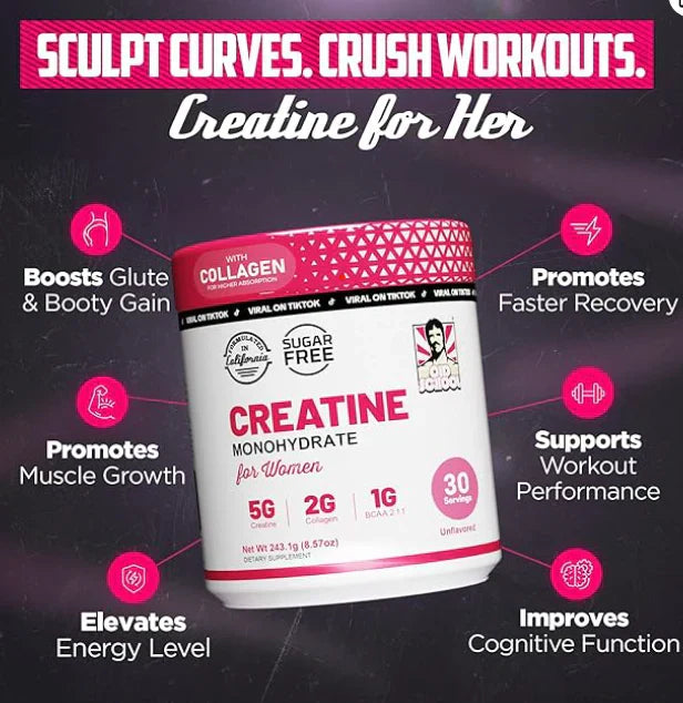Creatina Monohidratada™ Woman Power – Rendimiento Total – Aumenta tu fuerza y definición sin perder feminidad + ENVIO GRATIS